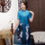 Half Sleeve Two-piece Set Knee Length Floral Ao Dai Dress