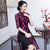 Half Sleeve Cheongsam Top Knee Length Floral Lace Ao Dai Dress