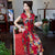 Cap Sleeve Cheongsam Top Chinese Style Pleated Dress