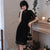 Mandarin Collar Illusion Neck Lace Cheongsam Knee Length Chinese Dress