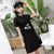 Mandarin Collar Mouse Appliques Chinese Style Casual Dress