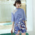 Mini robe chinoise Cheongsam à manches mi-longues en dentelle florale