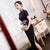 Mandarin Collar Floral Embroidery Silk Cheongsam Evening Dress