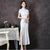Classic Silk Blend Cheongsam Mermaid Full Length Evening Dress