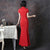 Classic Silk Blend Cheongsam Mermaid Full Length Evening Dress