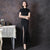 Classic Silk Blend Cheongsam Mermaid Full Length Evening Dress