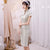 Plaids & Checks Pattern Modern Cheongsam Knee Length Chinese Dress