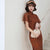 Puff Sleeve Knee Length Cheongsam Lace Chinese Dress