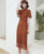 Puff Sleeve Knee Length Cheongsam Lace Chinese Dress