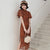 Puff Sleeve Knee Length Cheongsam Lace Chinese Dress