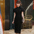 Puff Sleeve Knee Length Cheongsam Lace Chinese Dress