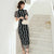 Puff Sleeve Floral Lace Cheongsam Full Length Chinese Dress