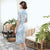 Half Sleeve Floal Lace Appliques Knee Length Aodai Chinese Dress