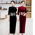 Half Sleeve Auspicious Embroidery Full Length Velvet Cheongsam Mother Dress