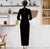 Half Sleeve Auspicious Embroidery Full Length Velvet Cheongsam Mother Dress