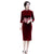 Half Sleeve Auspicious Embroidery Knee Length Velvet Cheongsam Mother Dress