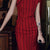 Cap Sleeve Tea Length Traditional Cheongsam Striped Chinese Dress