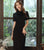 Silk Blend Short Sleeve Tea Length Traditional Cheongsam Chinese Dress