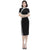Mandarin Collar Knee Length Traditional Cheongsam Chinese Dress with Floral Lace Edge