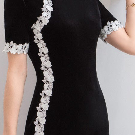 Linear Flow: Mandarin Collar Knee Top 83881