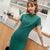 Mandarin Collar Full Length Traditional Cheongsam Bodycon Chinese Dress
