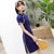 Signature Cotton Mandarin Collar Knee Length Traditional Cheongsam Chinese Dress