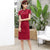 Signature Cotton Mandarin Collar Knee Length Traditional Cheongsam Chinese Dress