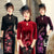 Phoenix & Floral Embroidery Full Length Retro Velvet Cheongsam Qipao Dress