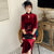 Phoenix & Floral Embroidery Full Length Retro Velvet Cheongsam Qipao Dress