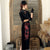 Phoenix & Floral Embroidery Full Length Retro Velvet Cheongsam Qipao Dress