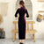 Phoenix & Floral Embroidery Full Length Retro Velvet Cheongsam Qipao Dress