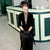 Full Length Modern Velvet Cheongsam Qipao Dress with Sequins