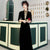 Full Length Modern Velvet Cheongsam Qipao Dress with Sequins
