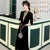 Full Length Modern Velvet Cheongsam Qipao Dress with Sequins