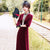 Full Length Modern Velvet Cheongsam Qipao Dress with Sequins