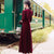 Full Length Modern Velvet Cheongsam Qipao Dress with Sequins