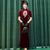 Verheißungsvolle Stickerei Samt Modernes Cheongsam Meerjungfrau Qipao Kleid