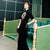 Verheißungsvolle Stickerei Samt Modernes Cheongsam Meerjungfrau Qipao Kleid