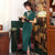 Robe Cheongsam Qipao moderne en velours à broderies de bon augure à manches courtes
