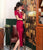 Short Sleeve Auspicious Embroidery Velvet Modern Cheongsam Qipao Dress