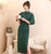 Retro Tea Length 3/4 Sleeve Lace Cheongsam Qipao Dress