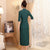 Retro Tea Length 3/4 Sleeve Lace Cheongsam Qipao Dress