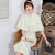 Retro Tea Length Short Sleeve Lace Cheongsam Qipao Dress