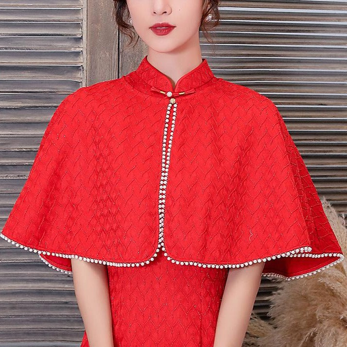 Cheongsam Matched Lace Shawl Cloak Bolero Jacket – IDREAMMART Cheongsam Matched Lace Shawl Cloak Bolero Jacket – IDREAMMART