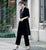 Floral Embroidery Velvet Long Sleeve Cheongsam Suit Mother Dress