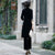Floral Embroidery Velvet Long Sleeve Cheongsam Suit Mother Dress