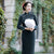 Elegant Mink Cashmere Cheongsam Full Length Mother Dress