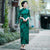 Floral Silk Blend Full Length Cheongsam Mother Dress