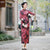 Floral Silk Blend Full Length Cheongsam Mother Dress