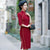 Elegantes knielanges Cheongsam-Tageskleid aus Nerz-Kaschmir